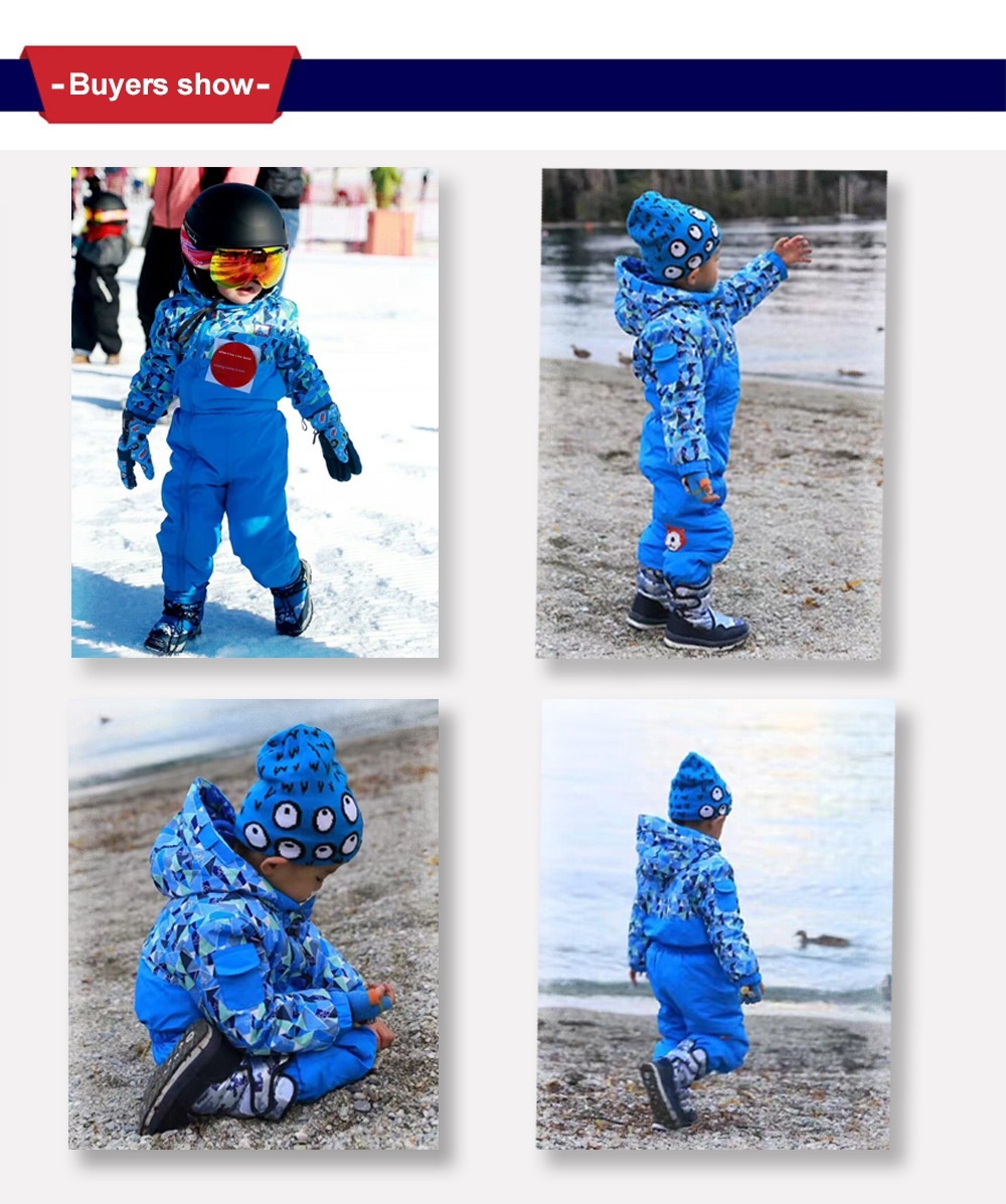 001 E-commerce transfrontaliero Phibee Baby Elephant Tuta da sci per bambini Giacca calda Pantaloni Un pezzo Dropshipping_voghion.com