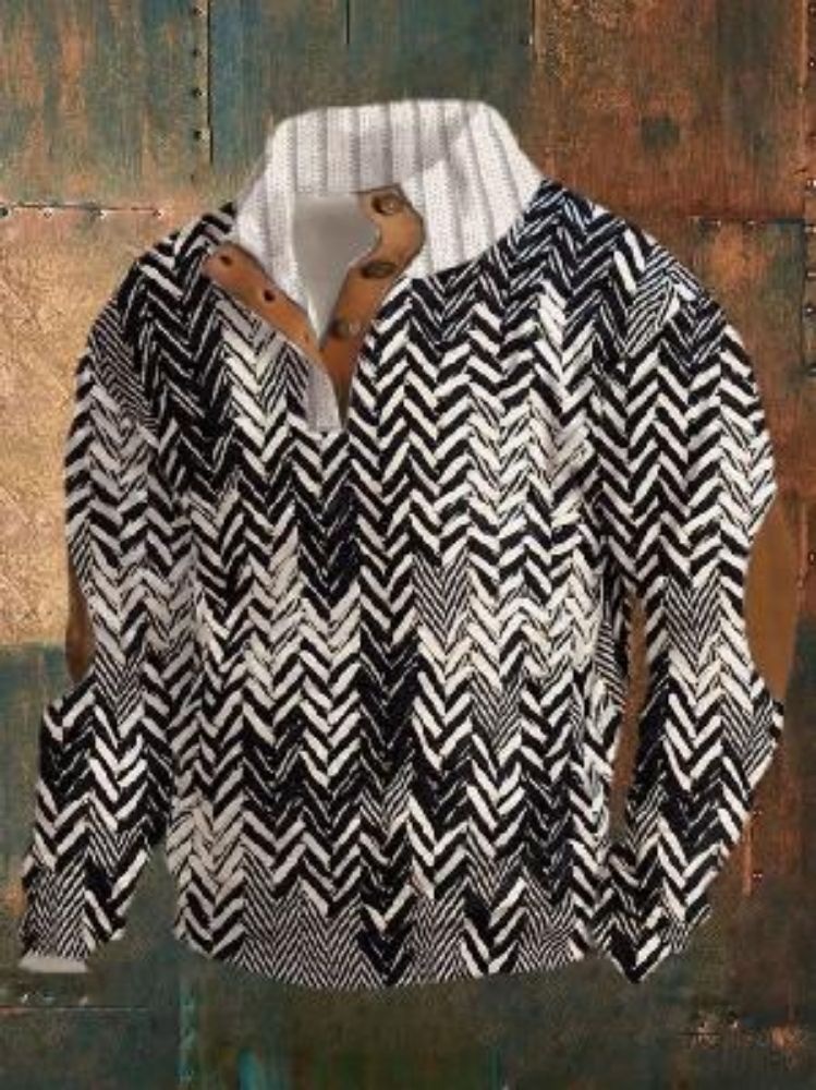 boy 2024 Cross-Border European And American Winter Edition 3D Digital Print High Collar Half-Zip Sweatshirt For Men_voghion.com