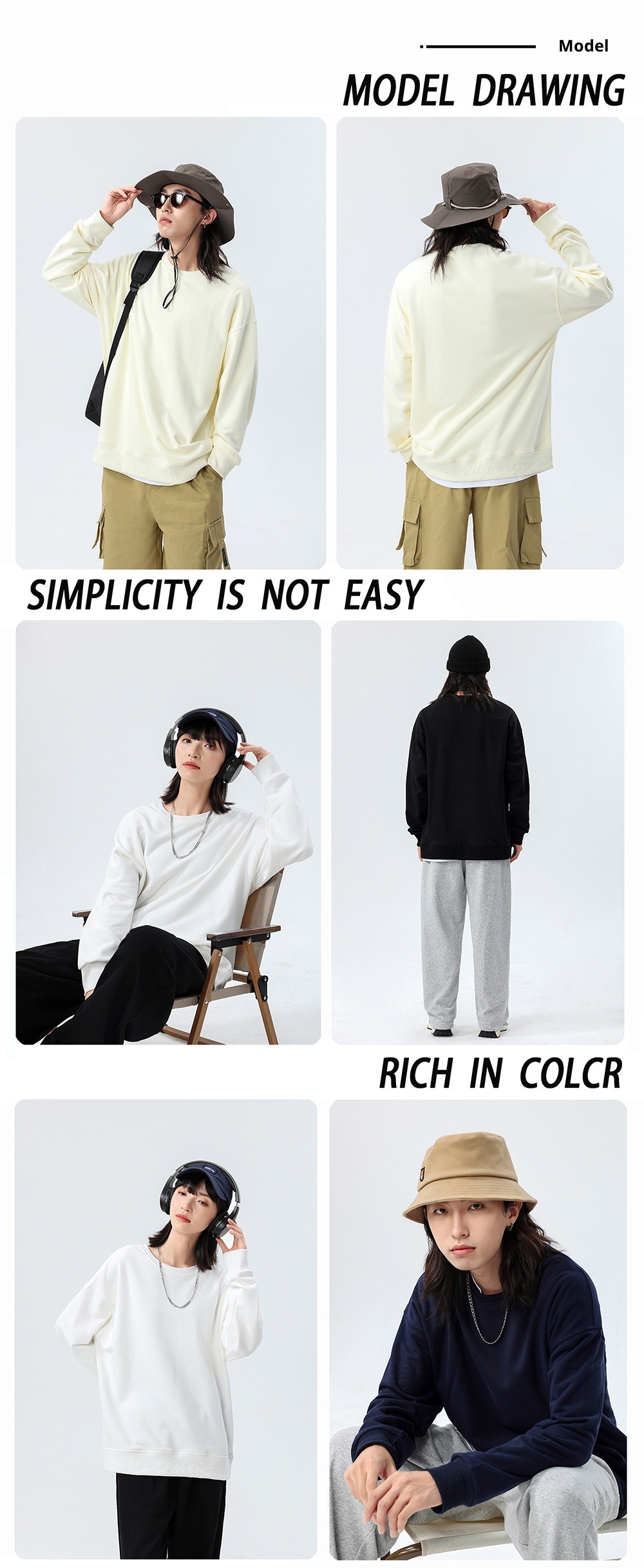 Felpa da uomo in spugna pesante da 360 g, autunno inverno, girocollo, alla moda, all'ingrosso, abbigliamento da lavoro, uniforme, personalizzata_voghion.com