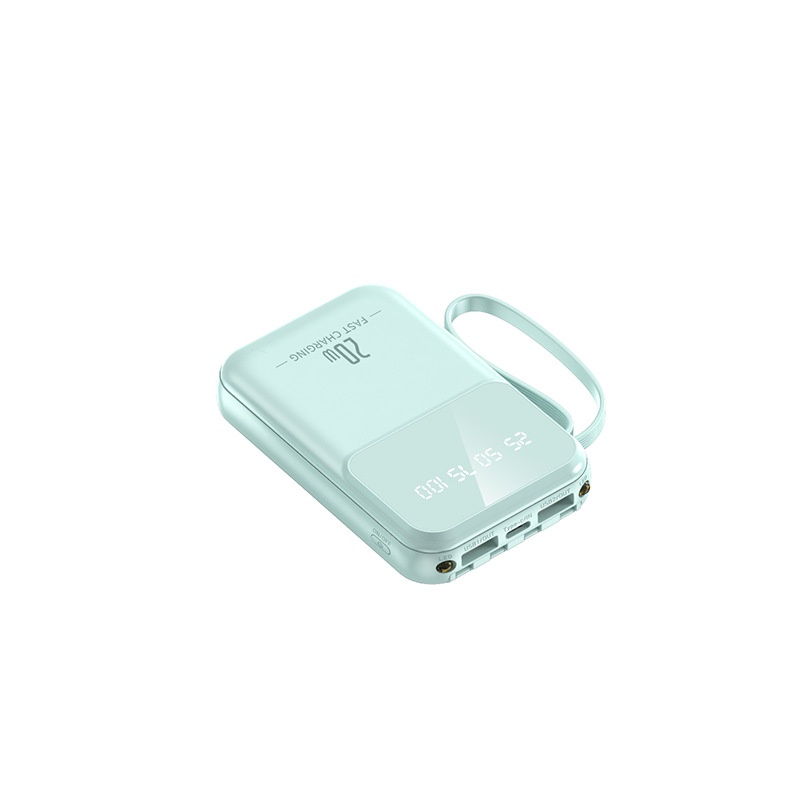 Techglobe Mini Cavo Integrato 20000mAh Banca Grande Capacità Cartone Animato Alimentatore Portatile Mobile con Ricarica Rapida Stampata_voghion.com