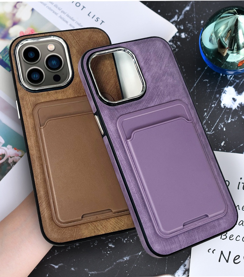 TechGlobe Compatible With Phone IPhone 14 Pro Holder Leather Case 16 Back Card 15 Max Shockproof_voghion.com