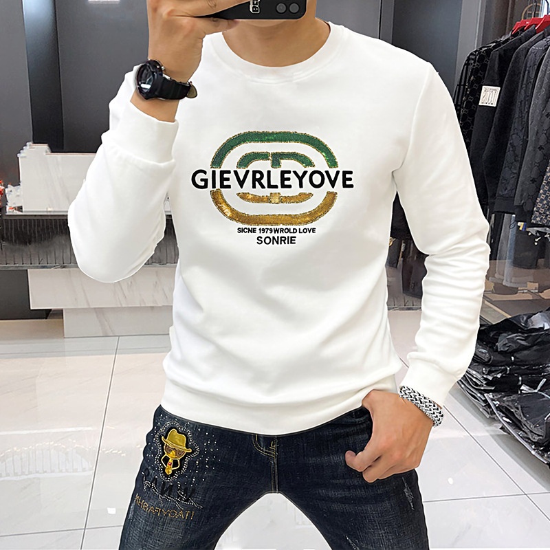 boy Crew Neck Sweatshirt Heavy Embroidery Sequins And Beads Long Sleeve Shirt Trendy Brand Men's Fashion Top Personality_voghion.com