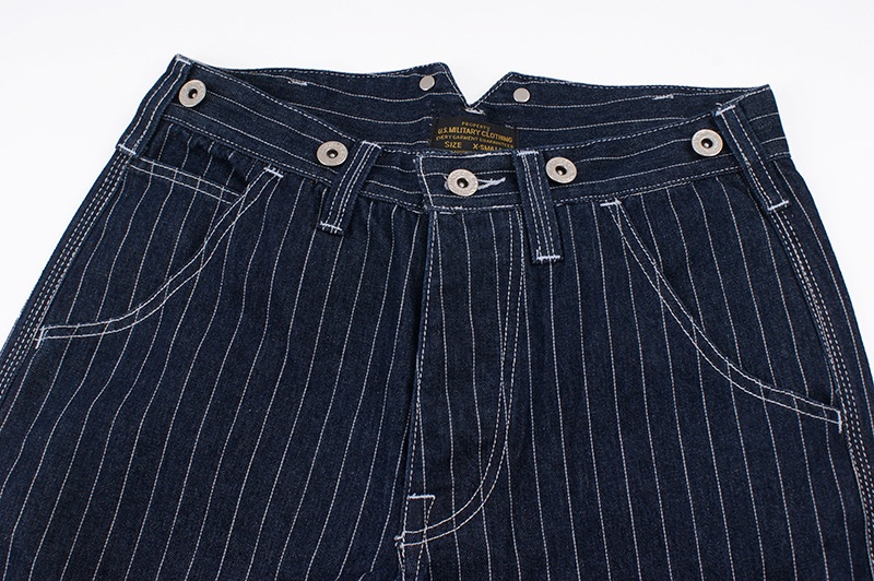 Pantaloni cargo da motociclista in stile americano, con bretelle, stile Railway Work, da uomo, nuovi jeans a righe a gamba larga_voghion.com