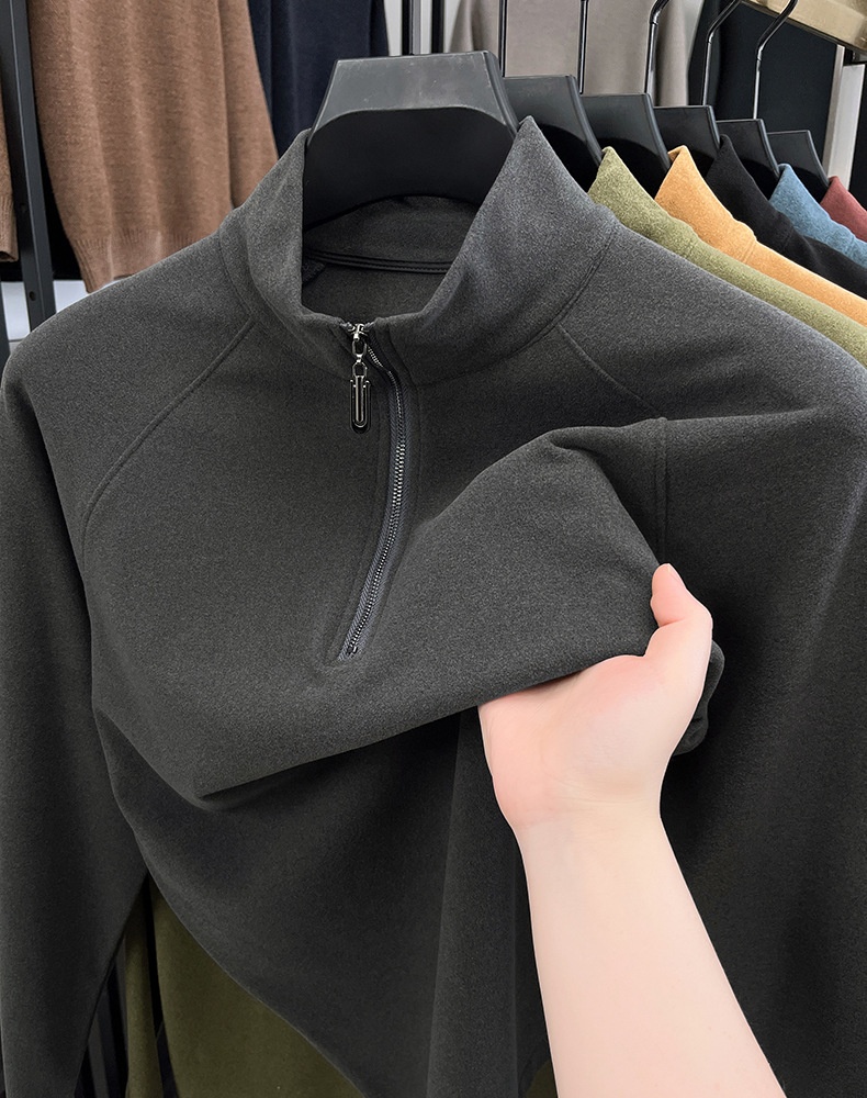 Thermounterwäsche für Jungen und Herren, Größe S, trendiges und vielseitiges Oberteil für Herbst und Winter, Stehkragen, halber Reißverschluss, lange Ärmel, Derong_voghion.com