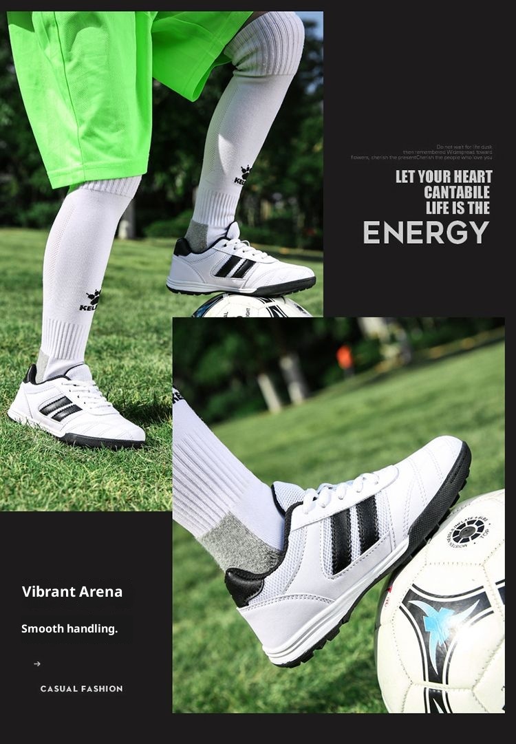 ShoeGlobe New With Studs For Children, Turf Soccer Shoes, Elementary School Girls' Flat Non-Slip Breathable Indoor Training Shoes_voghion.com