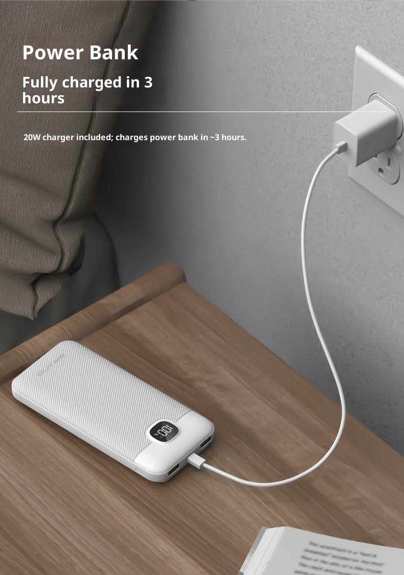 techglobe 3C Certified Cross-Border Self-Cable 22.5W Super Fast Charging Power Bank Lightweight Gift 10000mAh With Printed_voghion.com