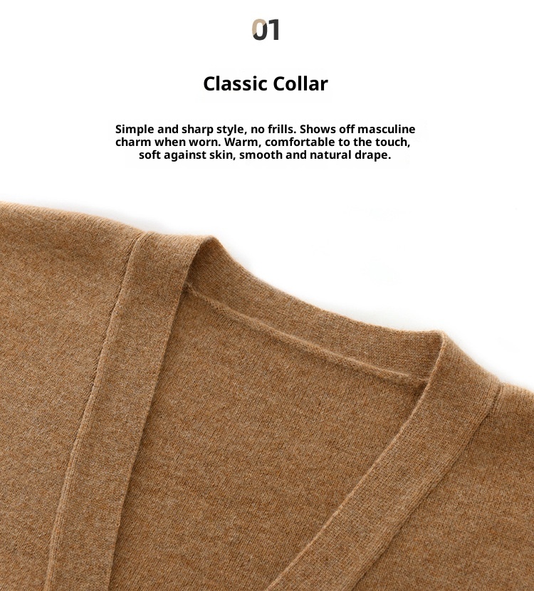 Cardigan da uomo in pura lana lavorato a maglia, autunno inverno, con scollo a V, ampio, spesso, casual, a maniche lunghe, monopetto_voghion.com