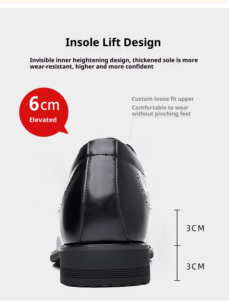 ShoeVault Genuine Leather Hidden Wedge Buine For Men Britih Style Brogue Carved Commuter Formal Firt Layer Cowhide Men'_voghion.com