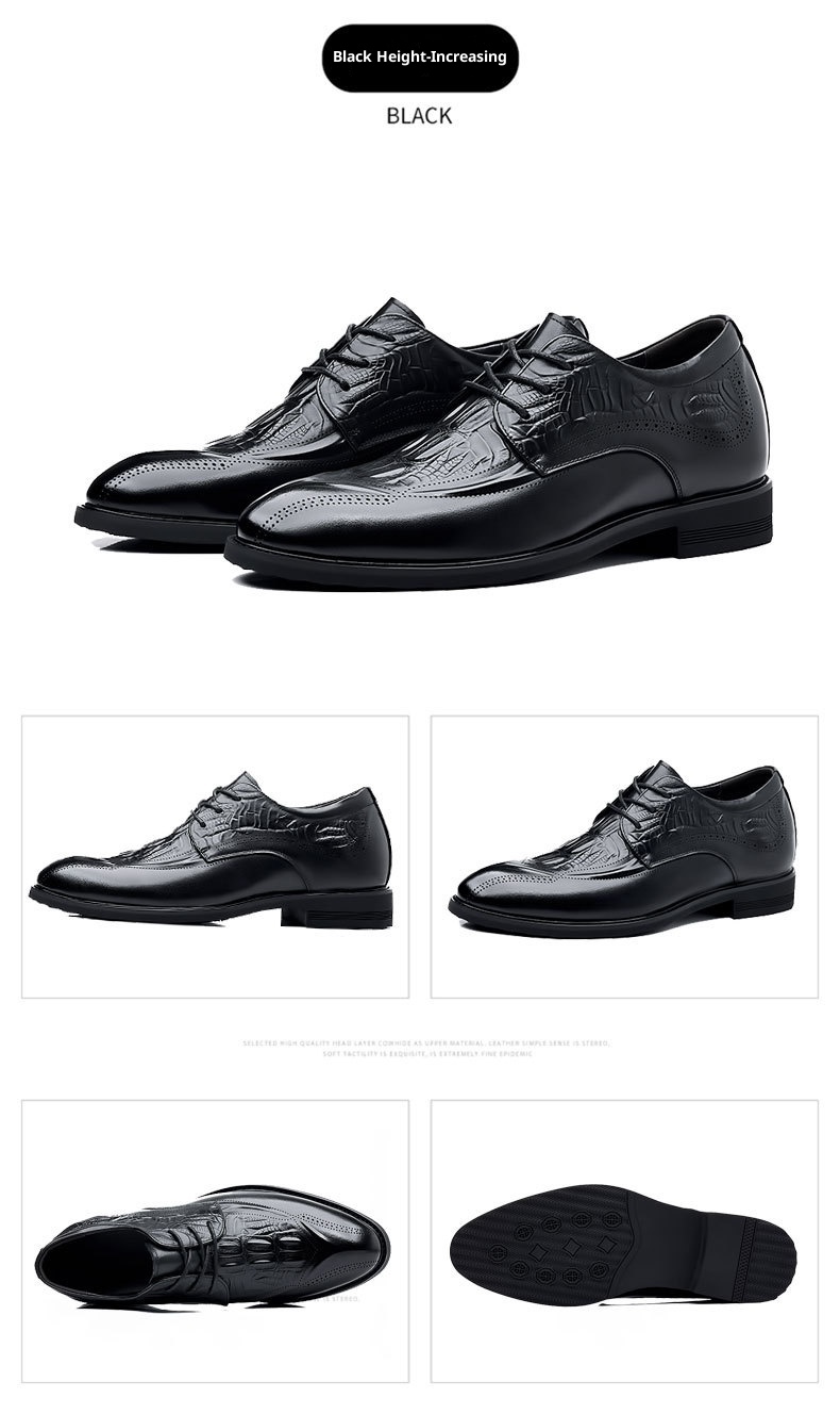 ShoeVault Genuine Leather Hidden Wedge Buine For Men Britih Style Brogue Carved Commuter Formal Firt Layer Cowhide Men'_voghion.com