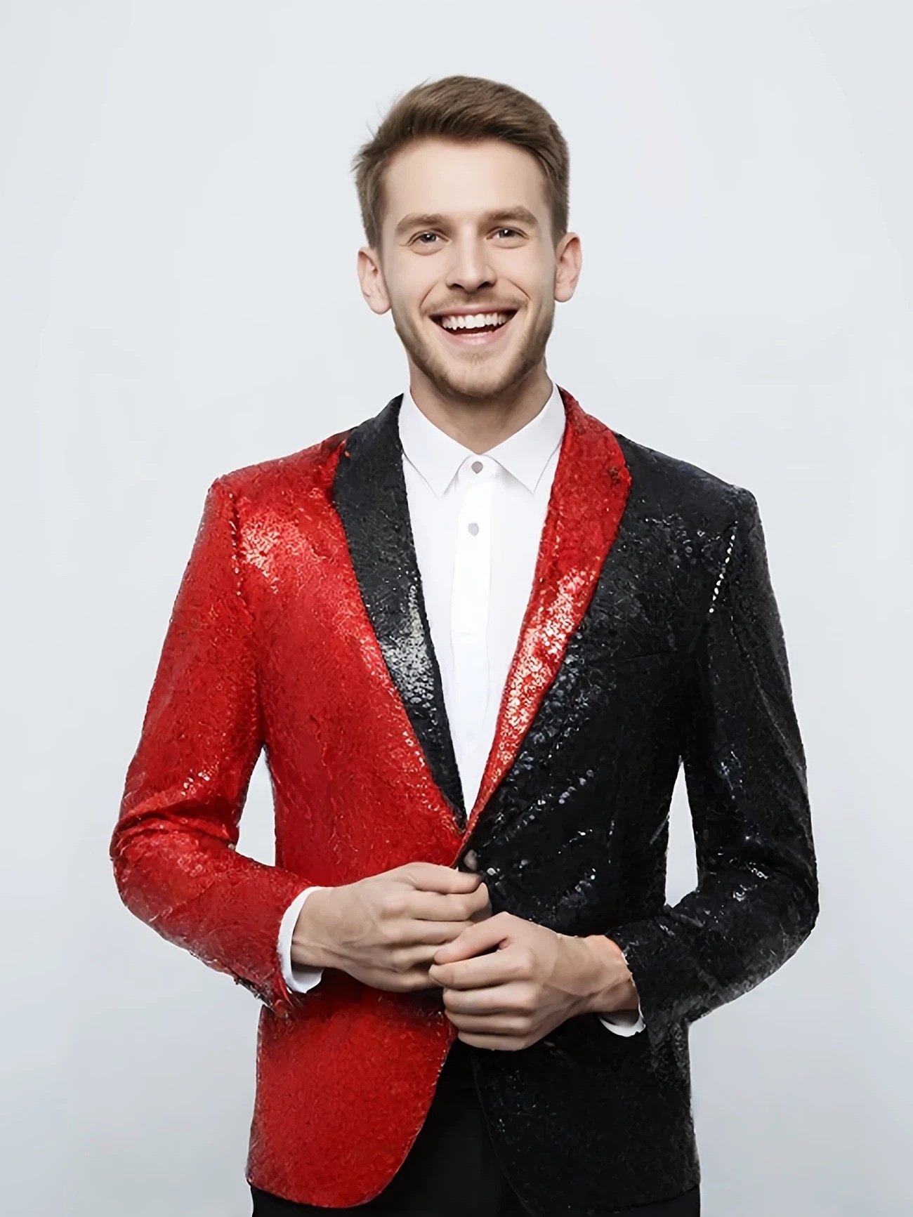 ragazzo ragazzo europeo e americano vestito da spettacolo reversibile con paillettes dorate coreano abito da discoteca uomo presentatore presentatore giacca da studio_voghion.com