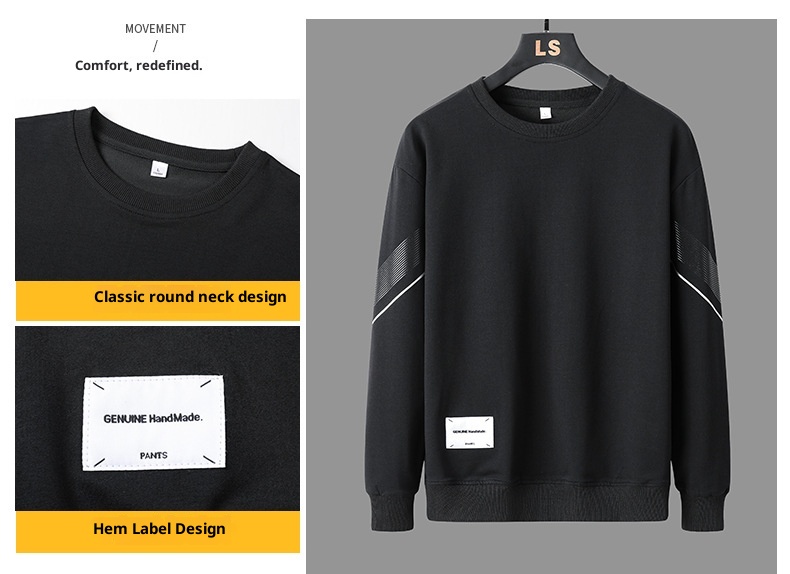 001 Trendiges Winter-Zweiteiler-Set, lässiger Sportanzug für Frühling und Herbst, Herren-Sweatshirt mit Rundhalsausschnitt_voghion.com