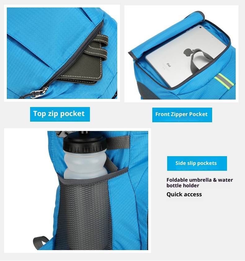 ActiveGo Outdoor Men's And Women's Ultra-light Sports Skin Foldable Backpack Mountaineering Waterproof Travel Large Capacity_voghion.com