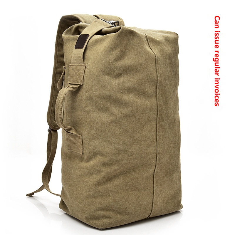 Sac à dos ActiveGo Canvas pour homme, sac seau de voyage et de sport en extérieur, grande capacité, idéal pour la randonnée et le sport._voghion.com