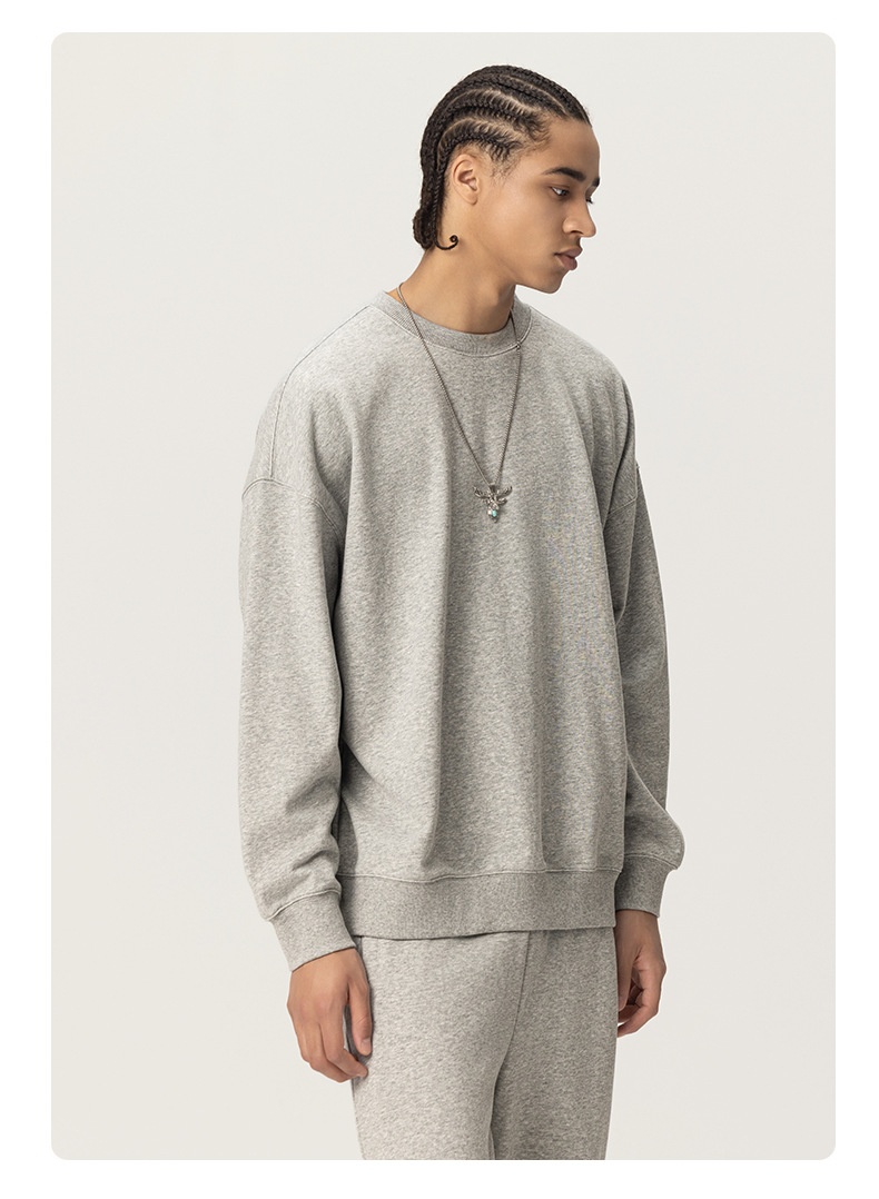 boy RS Men's Clothing|400G Heavy Terry FOG Crew Neck American Style Dopamine Color Couple Sweatshirt_voghion.com