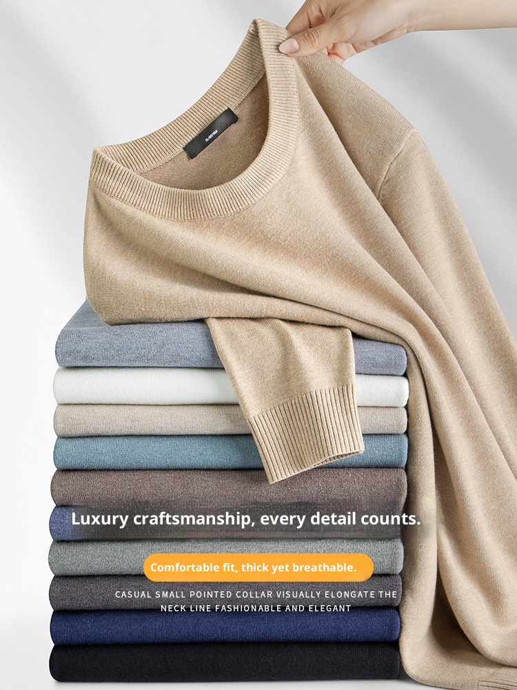 boy 2025 Autumn Winter New Half Turtleneck Sweater Men's Inner Layer Slim Fit Lake Blue Base Knitted Pullover Top_voghion.com