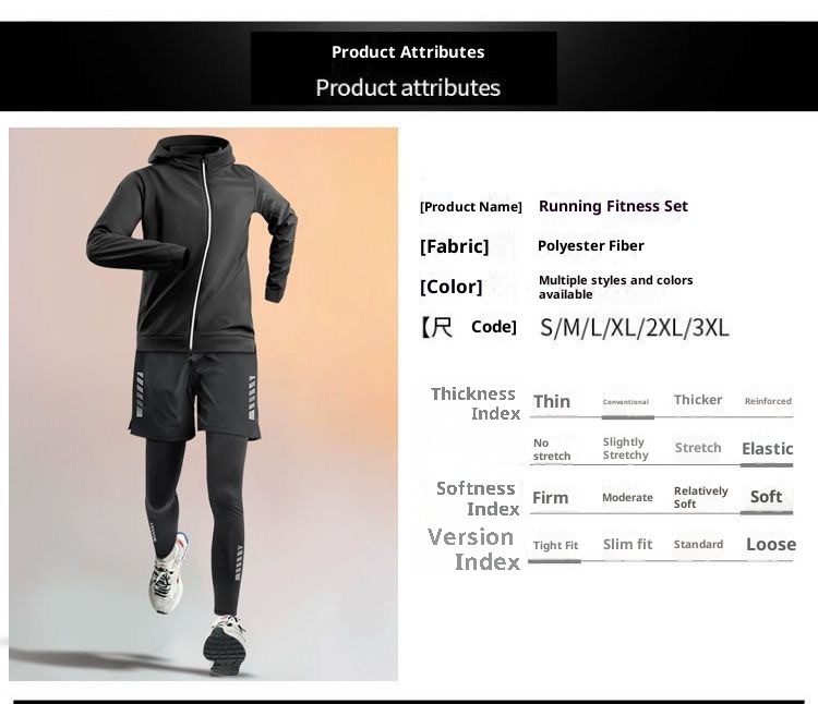 001 Completo da corsa invernale da uomo, foderato in pile, caldo, abbigliamento fitness, casual, versatile, ad asciugatura rapida, allenamento sportivo mattutino_voghion.com