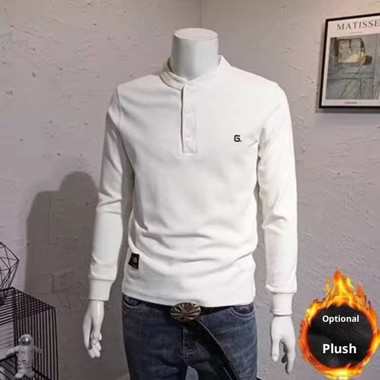 boy European Stand Collar Sweatshirt Men, Autumn New Comfortable Slim Fit Jacket, Base Shirt, Stylish Pullover Top For_voghion.com