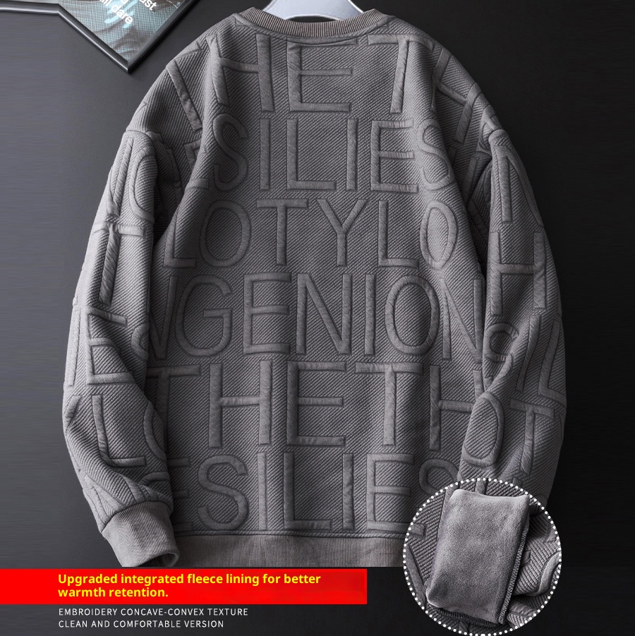 Felpa con cappuccio in pile spesso e caldo, girocollo, primavera e autunno, da uomo, a maniche lunghe, alla moda, invernale, strato interno, maglietta di base_voghion.com