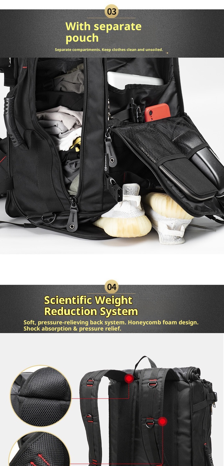 Zaino da viaggio ActiveGo, multifunzionale, per fitness, escursioni, ciclismo, outdoor, extra large, capacità extra_voghion.com