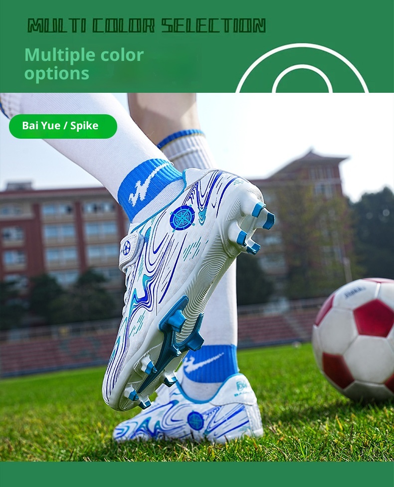 ShoeGlobe Children's Soccer Boys Velcro Sports For Older Kids And Elementary School Students Long Cleats Grass Field Practical_voghion.com