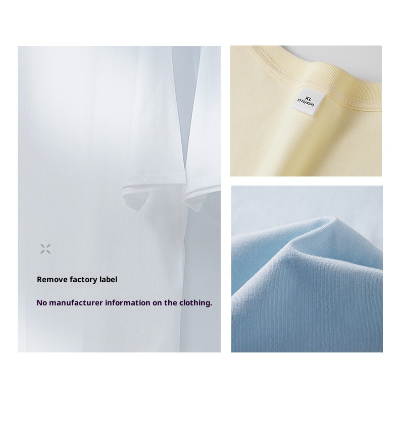 T-shirt à manches courtes en pur coton épais pour homme, coupe ample, couleur unie, style décontracté, blanc, idéal pour l'été._voghion.com