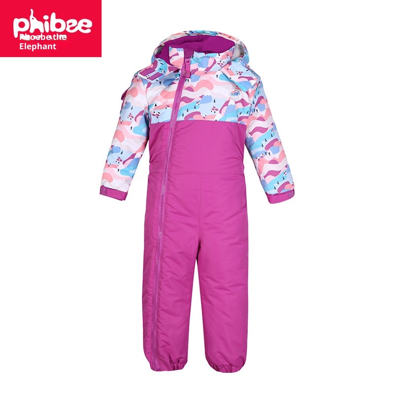 001 E-commerce transfrontaliero Phibee Baby Elephant Tuta da sci per bambini Giacca calda Pantaloni Un pezzo Dropshipping_voghion.com