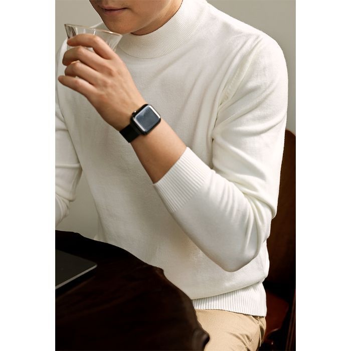 Jungen-Rollkragenpullover für Herren, Herbst/Winter 2025, warmes Innenfutter, mittelhoher Kragen, Langarm, maschinenwaschbar_voghion.com