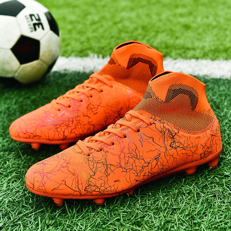 ShoeGlobe Cross-Border High-Top Mandarin Duck Fußballschuh mit Sockenkragen für Herren AG Lange Spikes Kunstrasen Studententraining_voghion.com