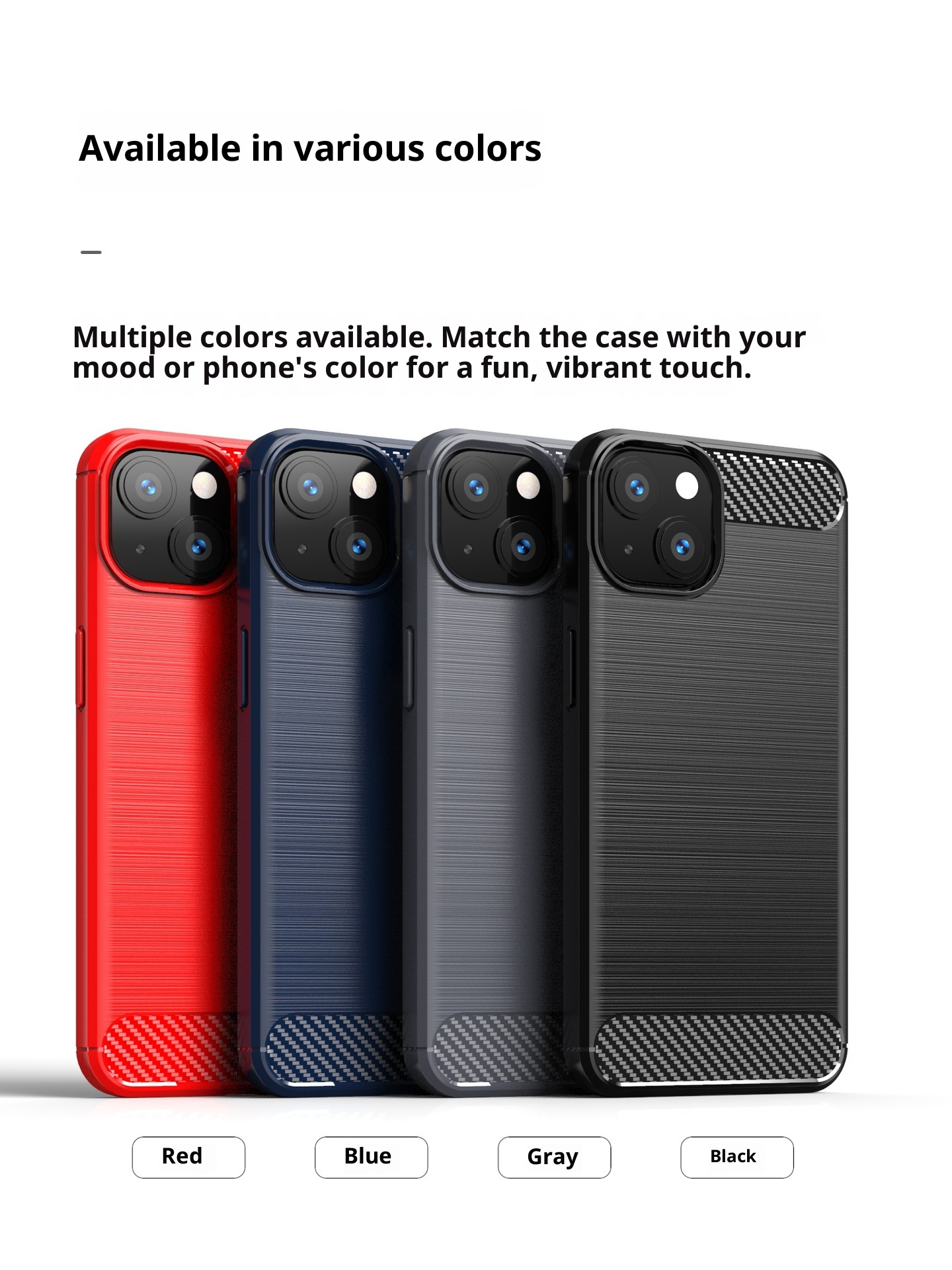 Funda protectora TechGlobe compatible con iPhone 13 de silicona cepillada de cobertura total, suave y anticaídas._voghion.com