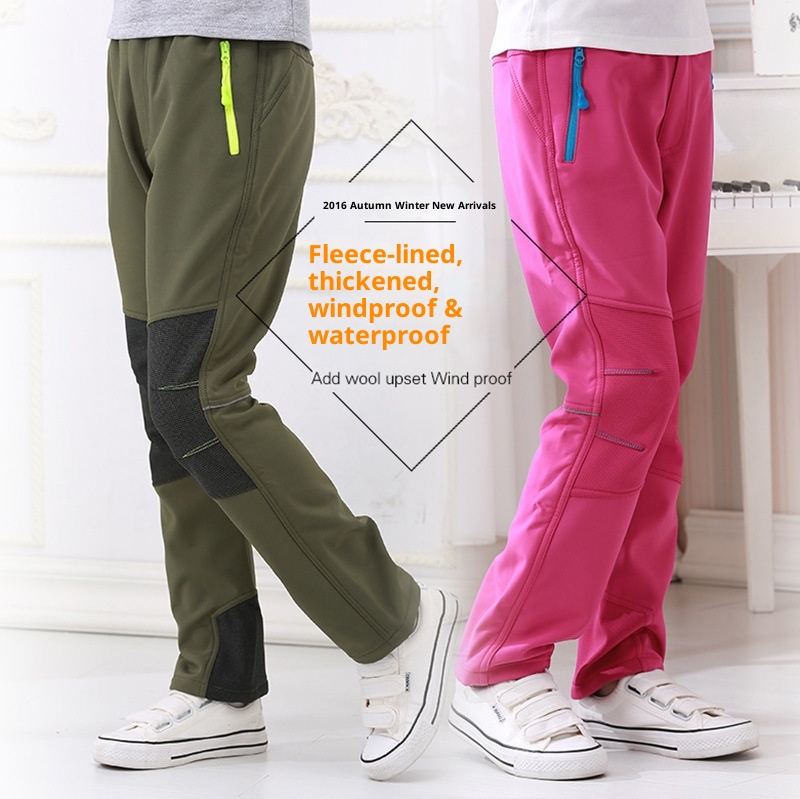 001 2025 Pantalones de esquí softshell para niños y niñas, resistentes al viento, impermeables, cálidos, de forro polar, ideales para senderismo y actividades al aire libre._voghion.com