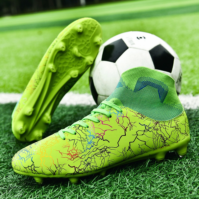 ShoeGlobe Cross-Border High-Top Mandarin Duck Fußballschuh mit Sockenkragen für Herren AG Lange Spikes Kunstrasen Studententraining_voghion.com