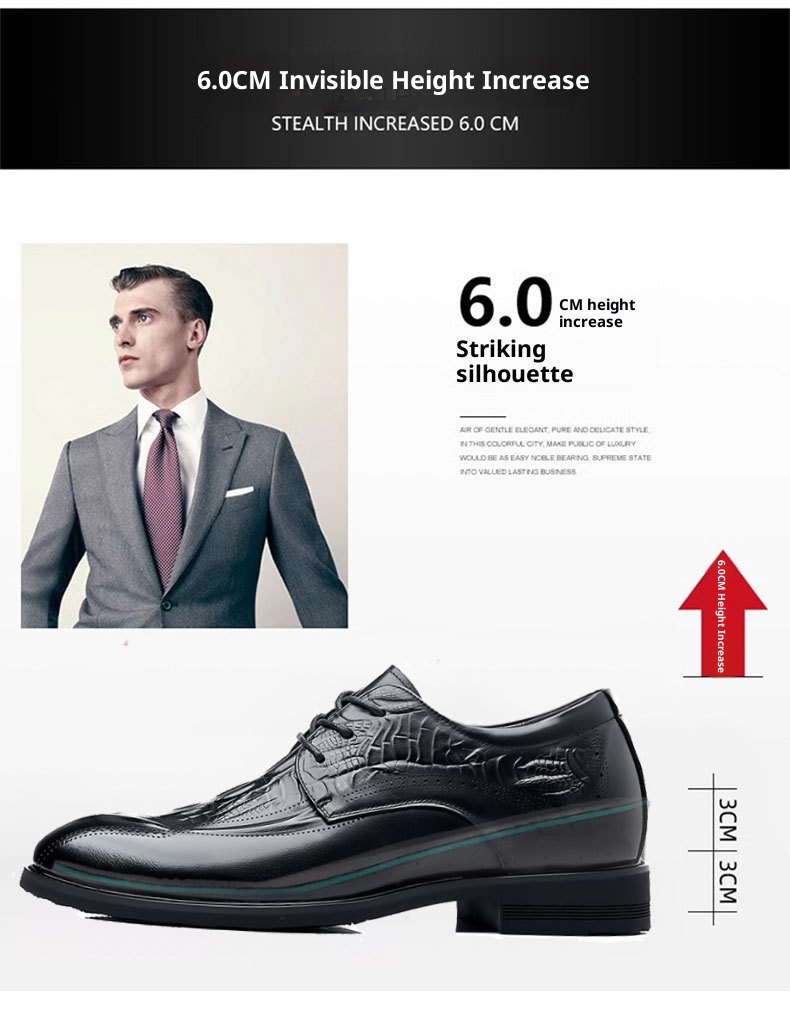 ShoeVault Genuine Leather Hidden Wedge Buine For Men Britih Style Brogue Carved Commuter Formal Firt Layer Cowhide Men'_voghion.com