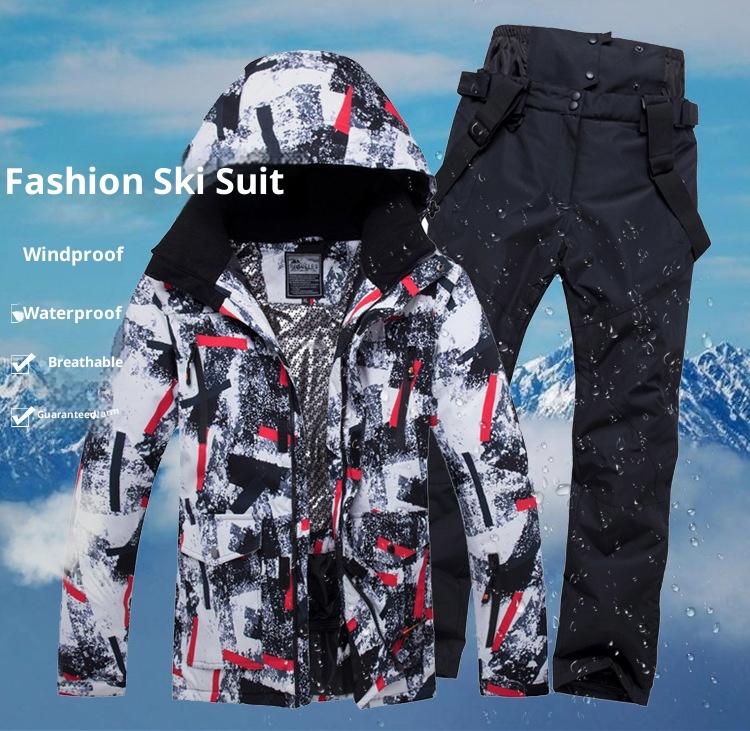 001 Completo caldo da uomo, imbottito, impermeabile, traspirante, resistente all'usura, singolo e doppio strato, stile coreano, sci per coppia_voghion.com