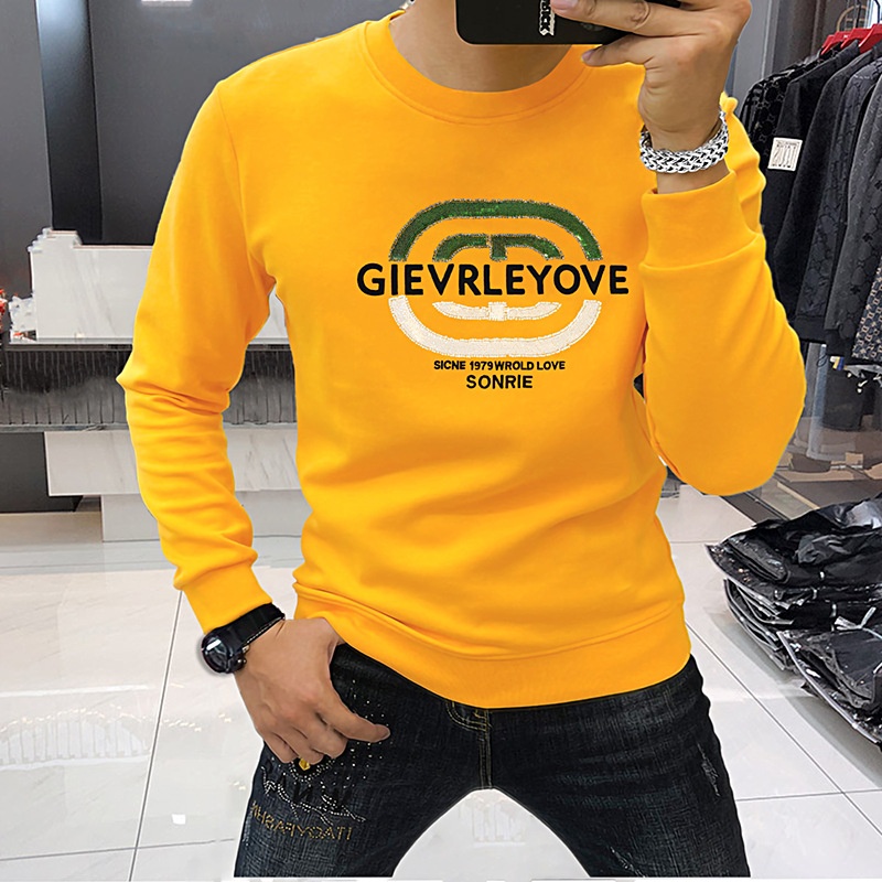 boy Crew Neck Sweatshirt Heavy Embroidery Sequins And Beads Long Sleeve Shirt Trendy Brand Men's Fashion Top Personality_voghion.com