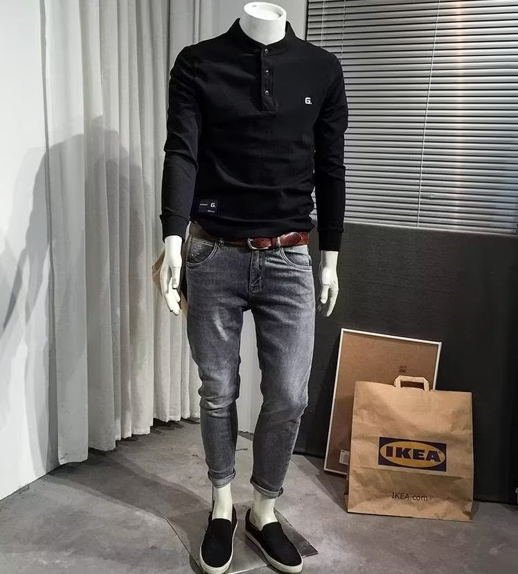 boy European Stand Collar Sweatshirt Men, Autumn New Comfortable Slim Fit Jacket, Base Shirt, Stylish Pullover Top For_voghion.com