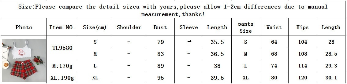 ChicShe Weihnachtlicher Pyjama im europäischen und amerikanischen Stil, neues dünnes Set für Damen, ärmellose Shorts aus Milchseide, schlicht und lässig, zweiteilig_voghion.com