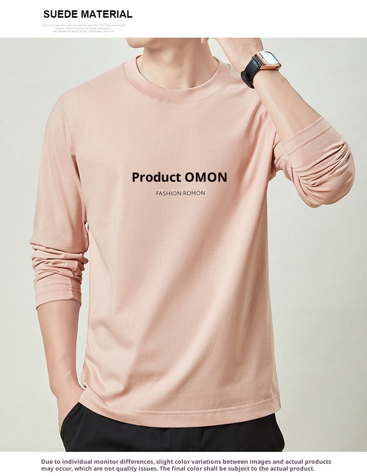 boy 230g Heavyweigh 100% Coon Long Sleeve T-Shir Men's Solid Color Base Shir New Top Spring Auumn Round Neck_voghion.com