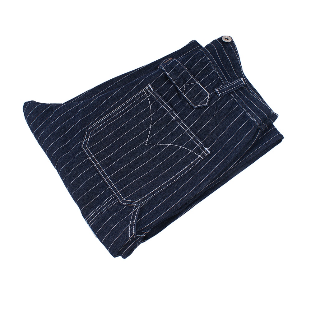 Pantaloni cargo da motociclista in stile americano, con bretelle, stile Railway Work, da uomo, nuovi jeans a righe a gamba larga_voghion.com