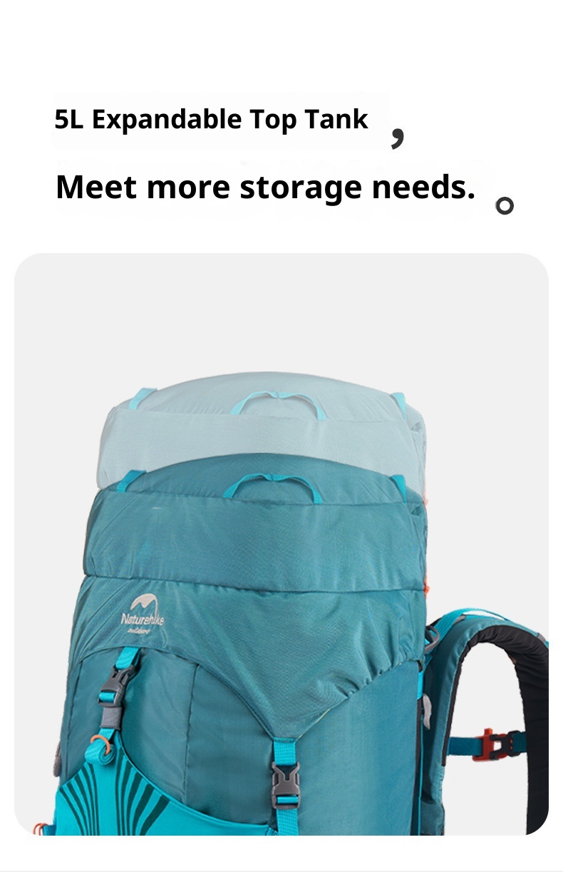 Zaino da trekking professionale ActiveGo Natur Noke Cloud Trail da 55 litri, grande capacità, doppia tracolla_voghion.com