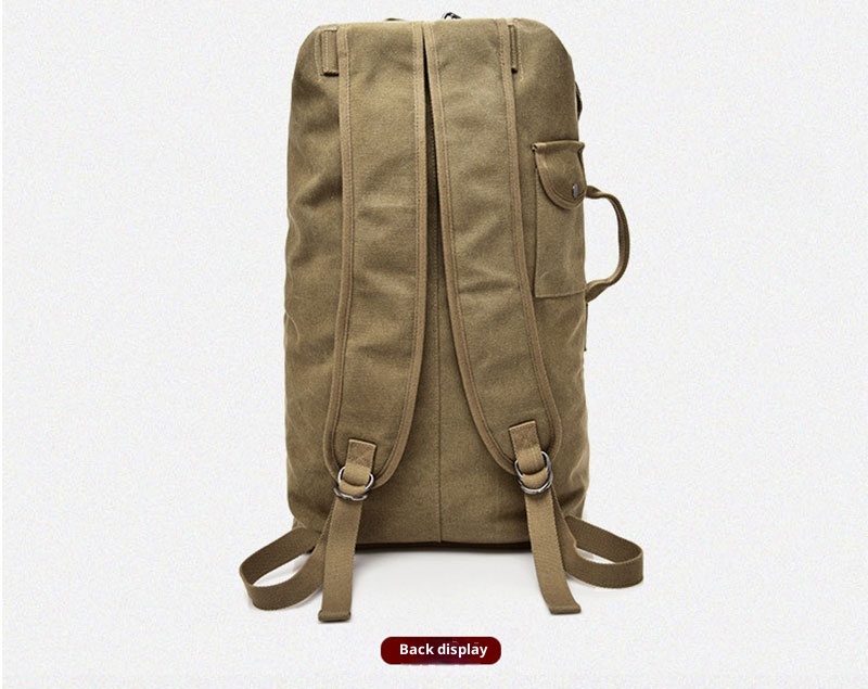 Sac à dos ActiveGo Canvas pour homme, sac seau de voyage et de sport en extérieur, grande capacité, idéal pour la randonnée et le sport._voghion.com