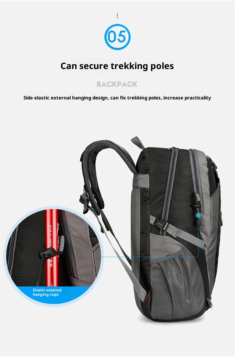 Sac à dos de randonnée ActiveGo Outdoor, respirant et imperméable, grande capacité, idéal pour le camping et les pique-niques, pour homme. Sac à dos de sport décontracté._voghion.com