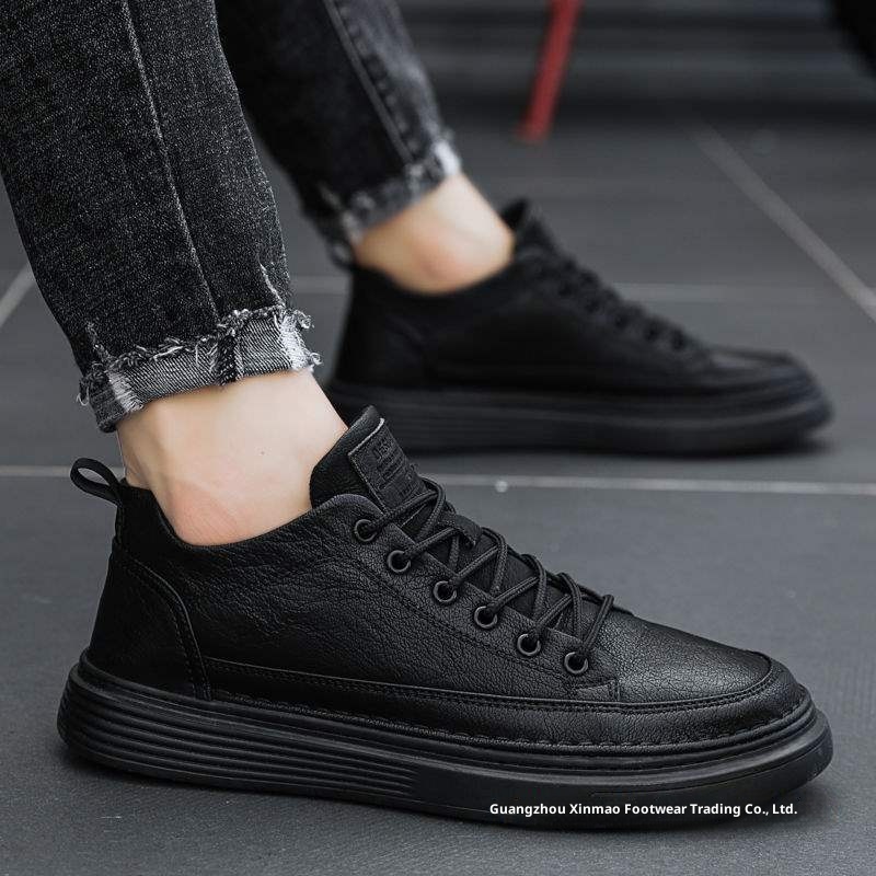 Chaussures de sécurité de travail ShoeVault Été 2025 pour hommes, imperméables, antidérapantes et décontractées, en cuir noir pur. Collection cuisine 2025._voghion.com