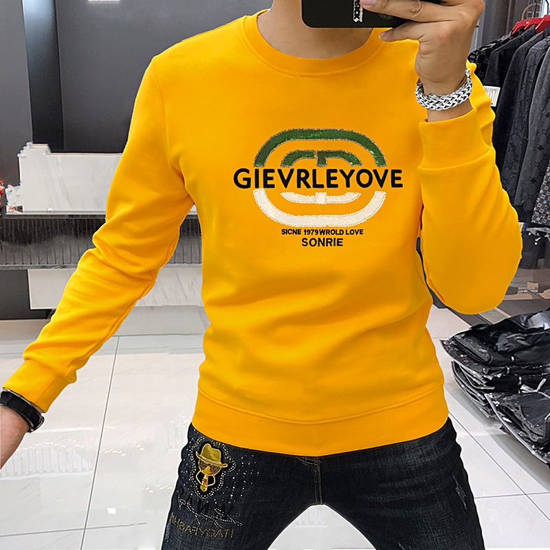 boy Crew Neck Sweatshirt Heavy Embroidery Sequins And Beads Long Sleeve Shirt Trendy Brand Men's Fashion Top Personality_voghion.com