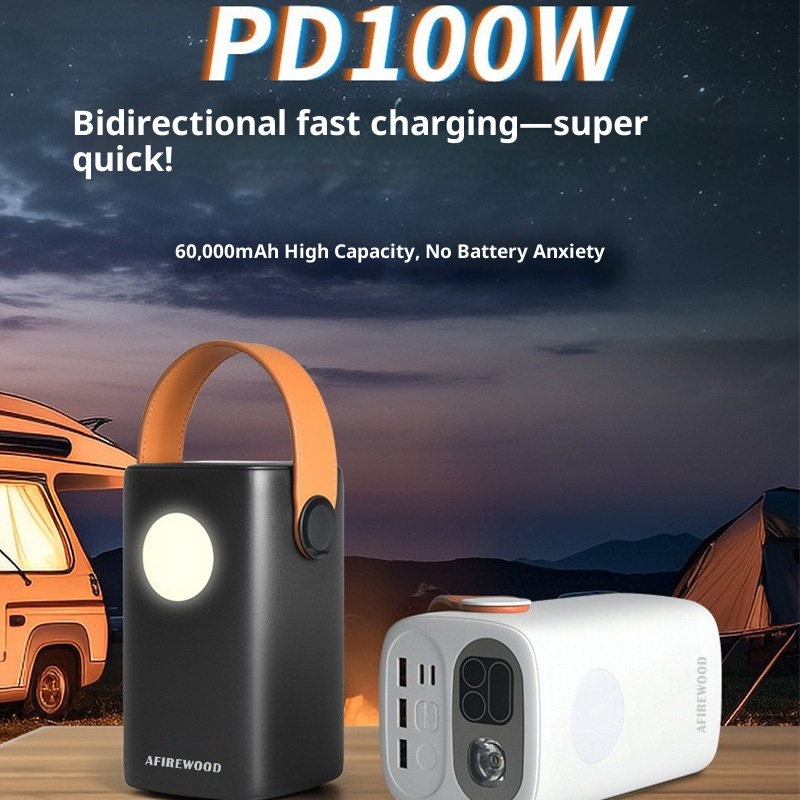 Batterie externe portable Techglobe 100 W à charge rapide bidirectionnelle avec lampe torche intégrée pour les situations d'urgence_voghion.com