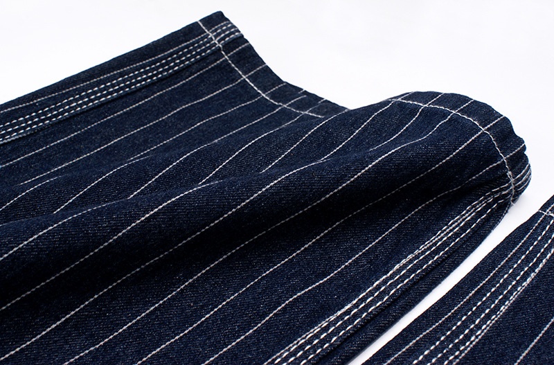 Pantaloni cargo da motociclista in stile americano, con bretelle, stile Railway Work, da uomo, nuovi jeans a righe a gamba larga_voghion.com