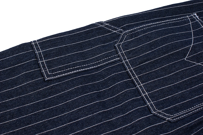 Pantaloni cargo da motociclista in stile americano, con bretelle, stile Railway Work, da uomo, nuovi jeans a righe a gamba larga_voghion.com