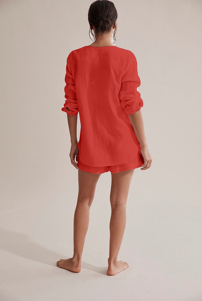 ChicShe Style, 2024 European And American Style Summer, Women's Summer Pajamas Pure Cotton Gauze_voghion.com