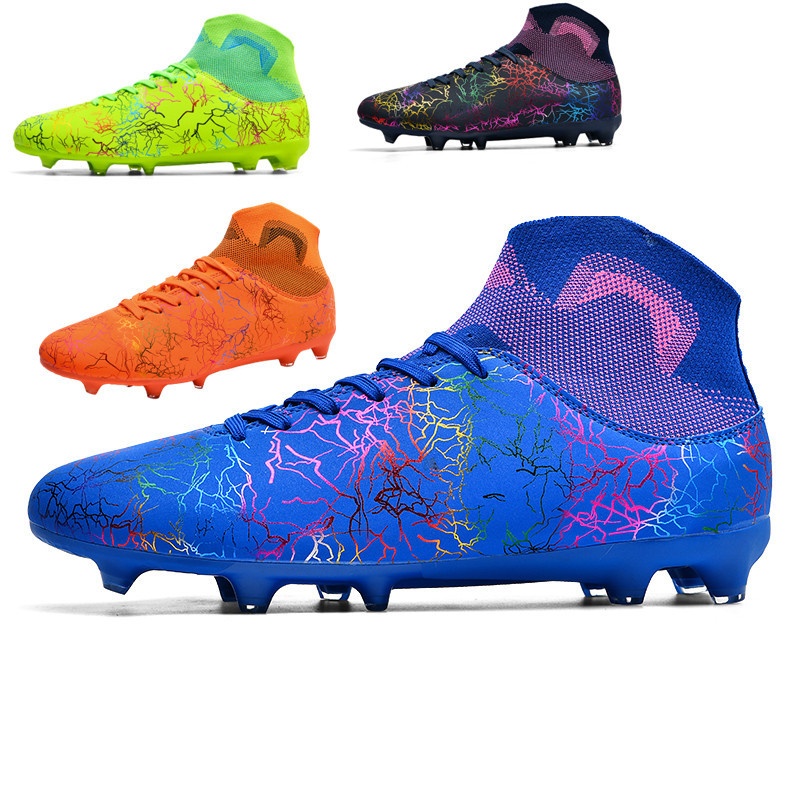 ShoeGlobe Cross-Border High-Top Mandarin Duck Fußballschuh mit Sockenkragen für Herren AG Lange Spikes Kunstrasen Studententraining_voghion.com