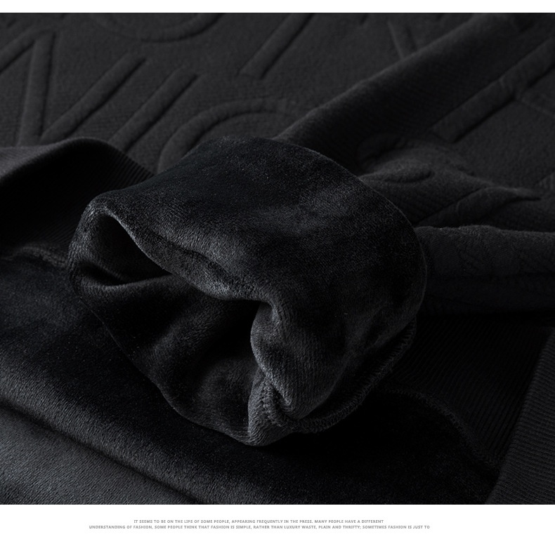 Felpa con cappuccio in pile spesso e caldo, girocollo, primavera e autunno, da uomo, a maniche lunghe, alla moda, invernale, strato interno, maglietta di base_voghion.com