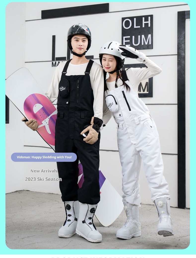 001 Cross-Border Source New Men's And Women's Workwear Personality Snowboard Windproof Waterproof Warm Breathable Ski Bib_voghion.com